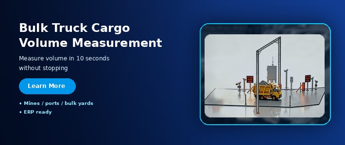 LiDAR-based bulk truck cargo volume measurement solution for mines, ports and logistics hubs