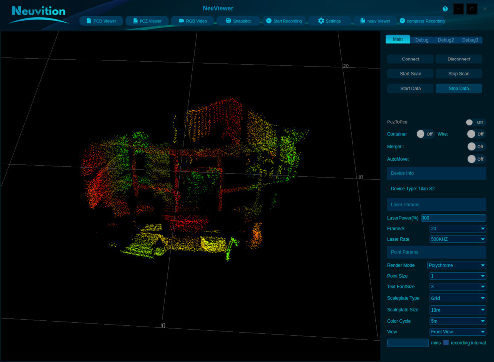 Neuvition S2 lidar point cloud